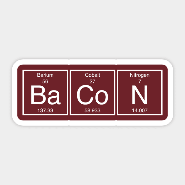 Periodic Bacon Sticker by DubyaTee